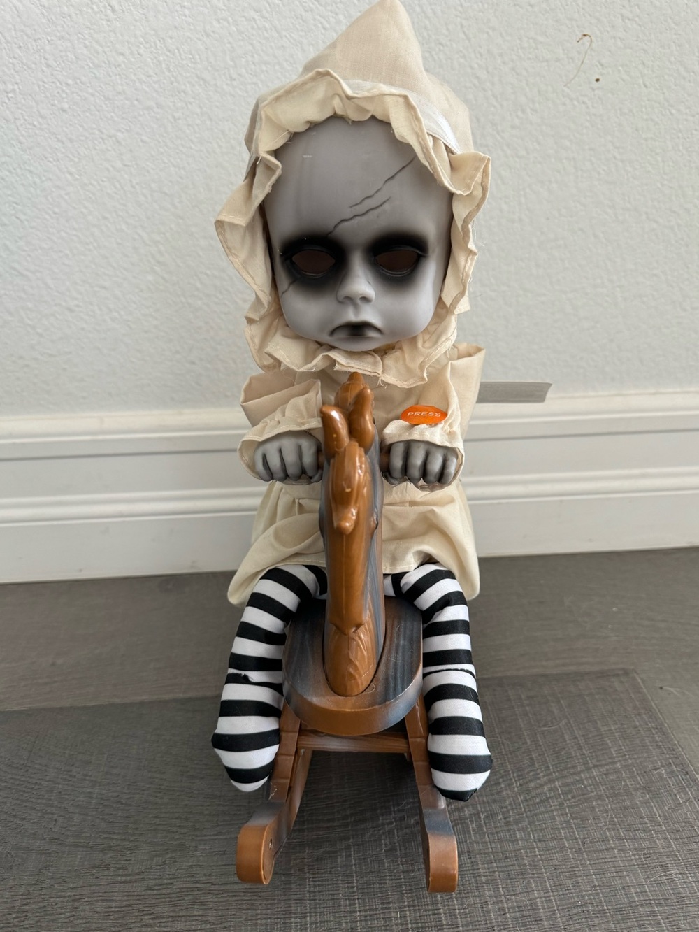 NWT Spooky Village Creepy Rocking Horse Baby: Plays Ring Around the Rosie
